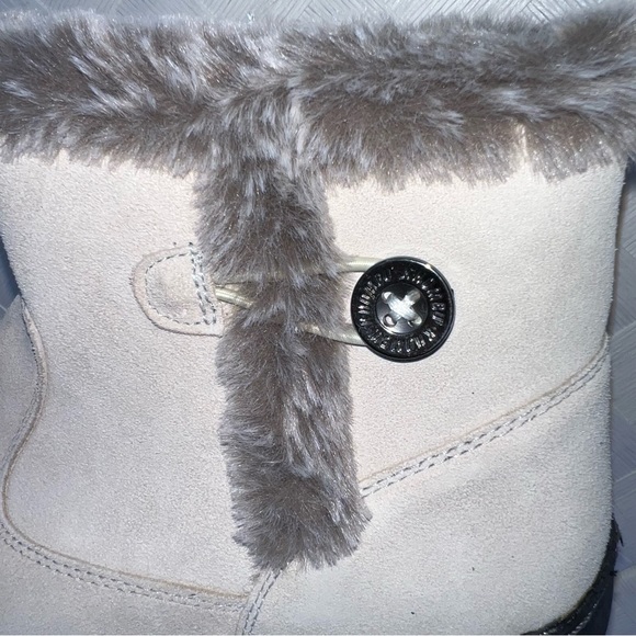 KHOMBU Cream Iris Leather Water Repellent Memory Foam Boots Women's 10 - Picture 3 of 10